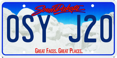 SD license plate 0SYJ20