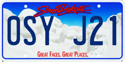 SD license plate 0SYJ21