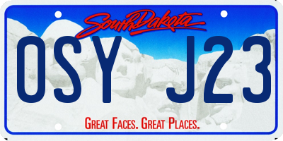SD license plate 0SYJ23