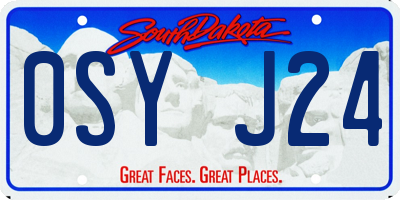 SD license plate 0SYJ24