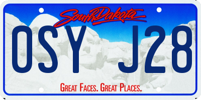 SD license plate 0SYJ28