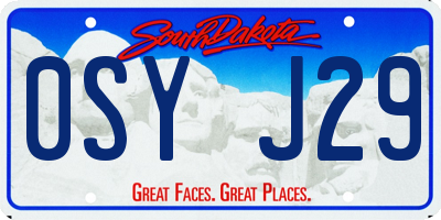 SD license plate 0SYJ29