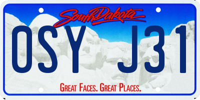 SD license plate 0SYJ31