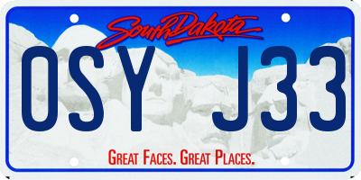 SD license plate 0SYJ33