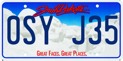 SD license plate 0SYJ35