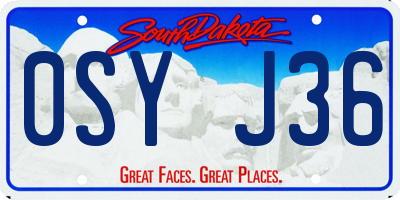 SD license plate 0SYJ36