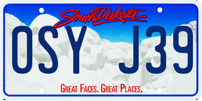 SD license plate 0SYJ39