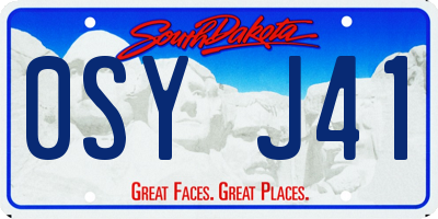 SD license plate 0SYJ41