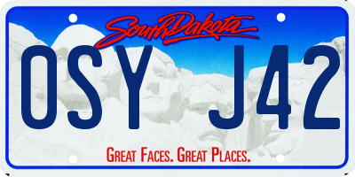 SD license plate 0SYJ42