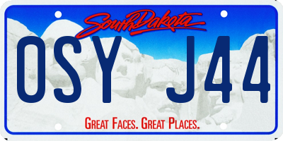 SD license plate 0SYJ44