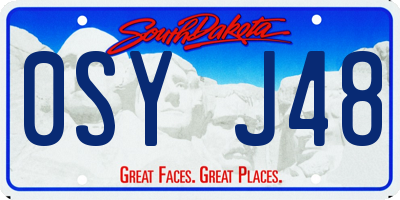 SD license plate 0SYJ48