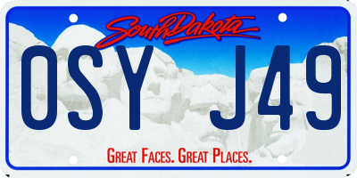 SD license plate 0SYJ49