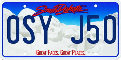 SD license plate 0SYJ50