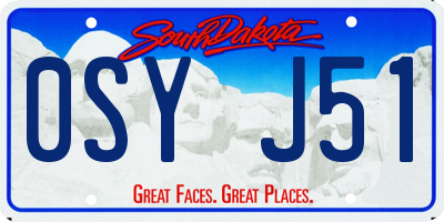 SD license plate 0SYJ51