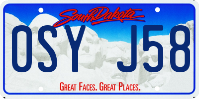 SD license plate 0SYJ58