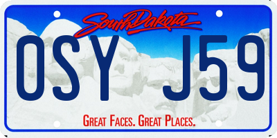 SD license plate 0SYJ59