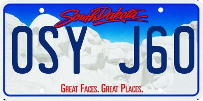 SD license plate 0SYJ60