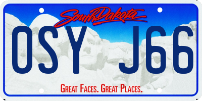 SD license plate 0SYJ66