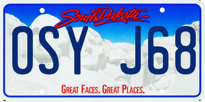 SD license plate 0SYJ68