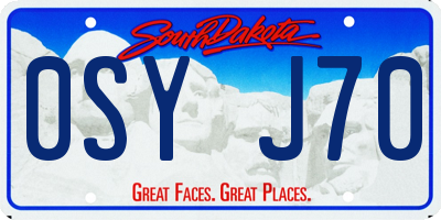 SD license plate 0SYJ70