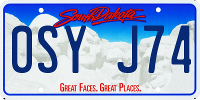 SD license plate 0SYJ74