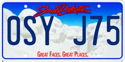 SD license plate 0SYJ75