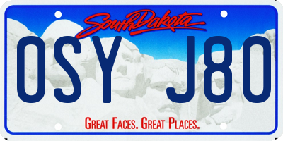 SD license plate 0SYJ80