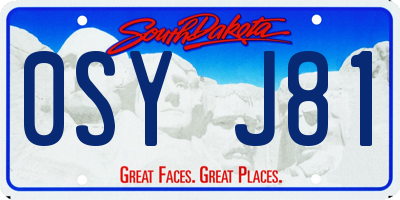 SD license plate 0SYJ81