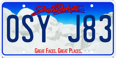 SD license plate 0SYJ83