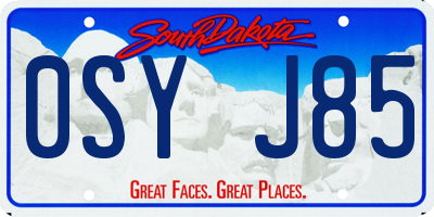 SD license plate 0SYJ85