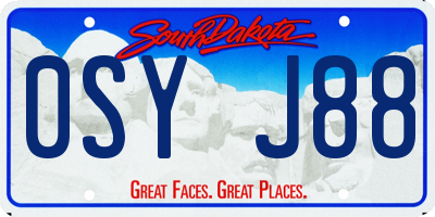 SD license plate 0SYJ88