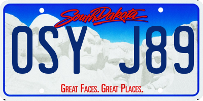 SD license plate 0SYJ89