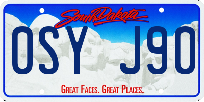 SD license plate 0SYJ90