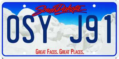 SD license plate 0SYJ91