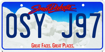SD license plate 0SYJ97