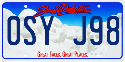 SD license plate 0SYJ98