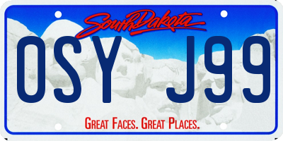 SD license plate 0SYJ99