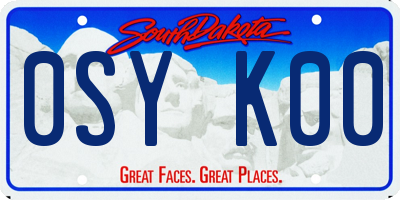 SD license plate 0SYK00