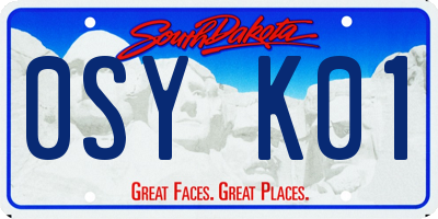 SD license plate 0SYK01