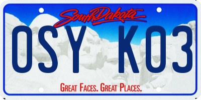 SD license plate 0SYK03