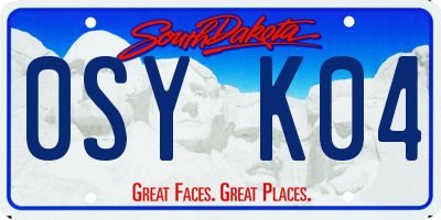 SD license plate 0SYK04
