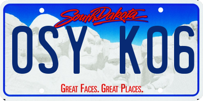 SD license plate 0SYK06