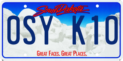 SD license plate 0SYK10