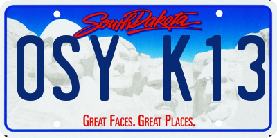 SD license plate 0SYK13
