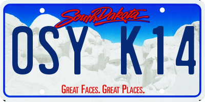 SD license plate 0SYK14