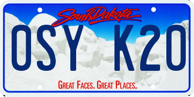 SD license plate 0SYK20
