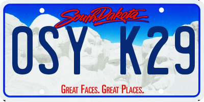 SD license plate 0SYK29