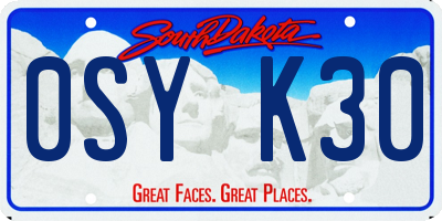 SD license plate 0SYK30