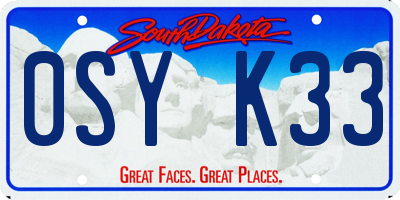 SD license plate 0SYK33