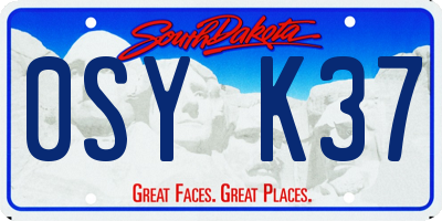 SD license plate 0SYK37
